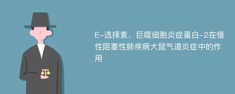 E-选择素、巨噬细胞炎症蛋白-2在慢性阻塞性肺疾病大鼠气道炎症中的作用