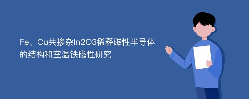 Fe、Cu共掺杂In2O3稀释磁性半导体的结构和室温铁磁性研究