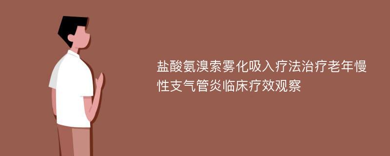 盐酸氨溴索雾化吸入疗法治疗老年慢性支气管炎临床疗效观察