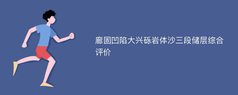 廊固凹陷大兴砾岩体沙三段储层综合评价