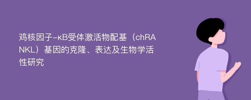 鸡核因子-κB受体激活物配基（chRANKL）基因的克隆、表达及生物学活性研究