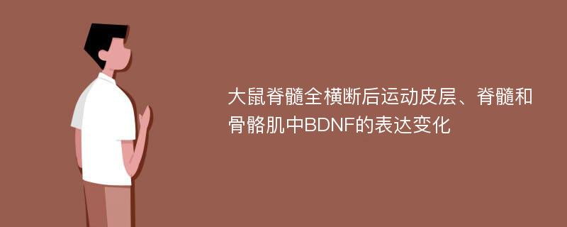 大鼠脊髓全横断后运动皮层、脊髓和骨骼肌中BDNF的表达变化