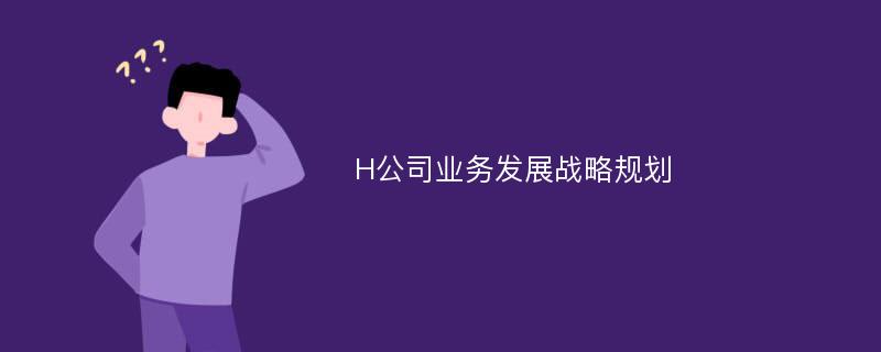 H公司业务发展战略规划