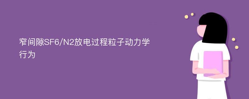 窄间隙SF6/N2放电过程粒子动力学行为