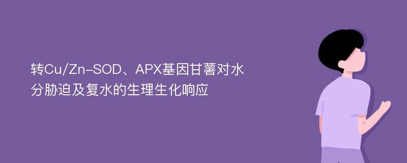 转Cu/Zn-SOD、APX基因甘薯对水分胁迫及复水的生理生化响应