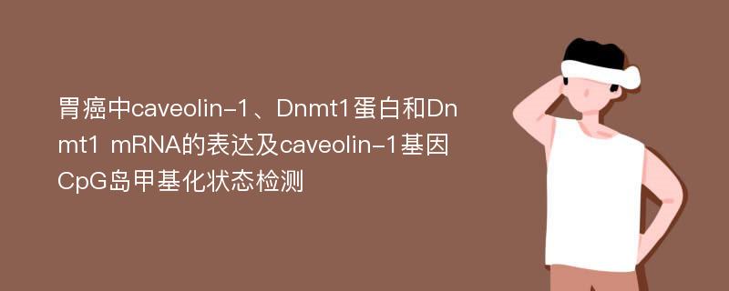 胃癌中caveolin-1、Dnmt1蛋白和Dnmt1 mRNA的表达及caveolin-1基因CpG岛甲基化状态检测