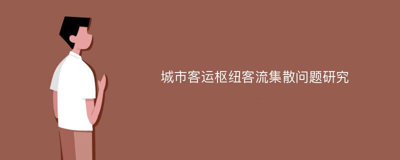 城市客运枢纽客流集散问题研究