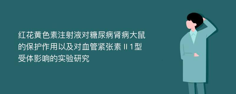 红花黄色素注射液对糖尿病肾病大鼠的保护作用以及对血管紧张素Ⅱ1型受体影响的实验研究