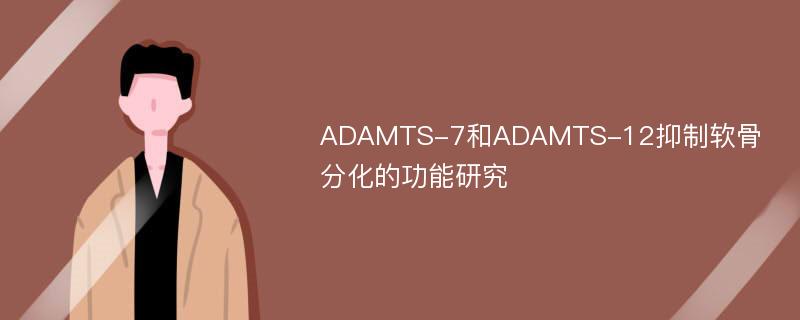 ADAMTS-7和ADAMTS-12抑制软骨分化的功能研究