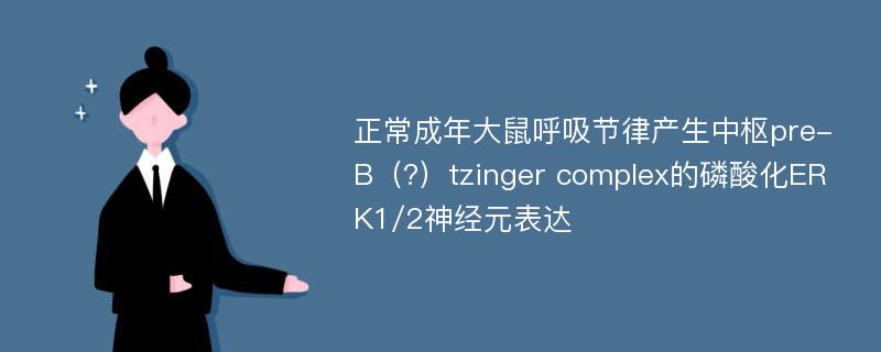 正常成年大鼠呼吸节律产生中枢pre-B（?）tzinger complex的磷酸化ERK1/2神经元表达