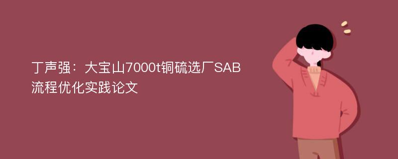 丁声强：大宝山7000t铜硫选厂SAB流程优化实践论文