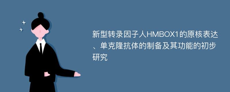 新型转录因子人HMBOX1的原核表达、单克隆抗体的制备及其功能的初步研究