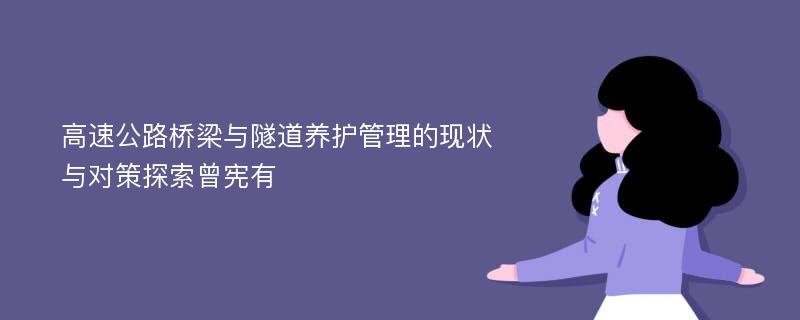 高速公路桥梁与隧道养护管理的现状与对策探索曾宪有