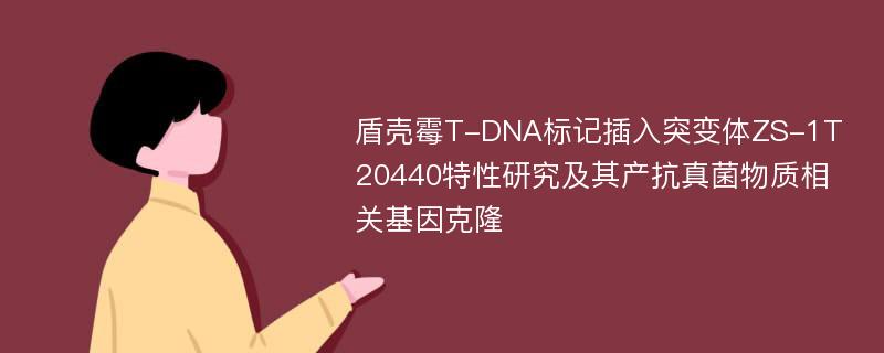 盾壳霉T-DNA标记插入突变体ZS-1T20440特性研究及其产抗真菌物质相关基因克隆