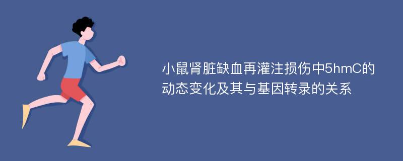 小鼠肾脏缺血再灌注损伤中5hmC的动态变化及其与基因转录的关系