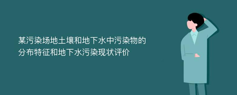 某污染场地土壤和地下水中污染物的分布特征和地下水污染现状评价