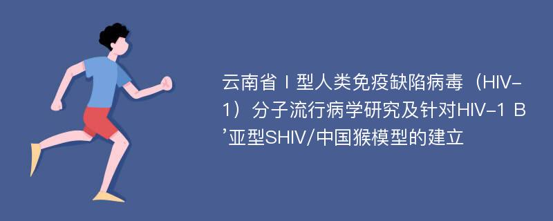 云南省Ⅰ型人类免疫缺陷病毒（HIV-1）分子流行病学研究及针对HIV-1 B’亚型SHIV/中国猴模型的建立