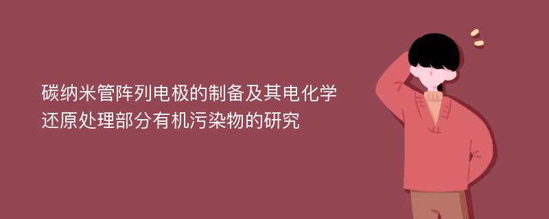 碳纳米管阵列电极的制备及其电化学还原处理部分有机污染物的研究