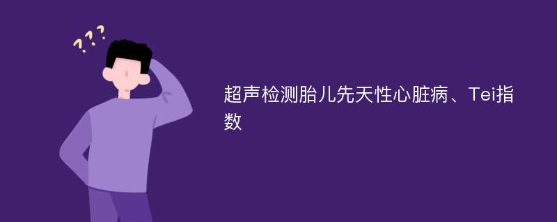 超声检测胎儿先天性心脏病、Tei指数