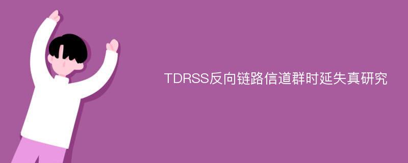 TDRSS反向链路信道群时延失真研究