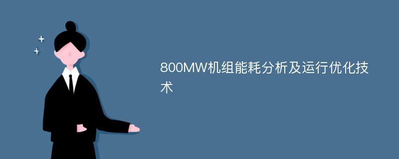 800MW机组能耗分析及运行优化技术