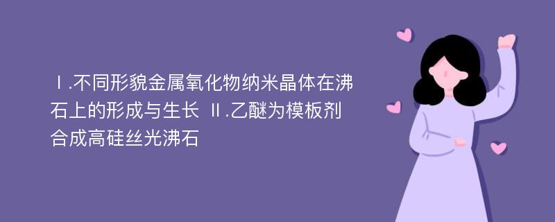 Ⅰ.不同形貌金属氧化物纳米晶体在沸石上的形成与生长 Ⅱ.乙醚为模板剂合成高硅丝光沸石