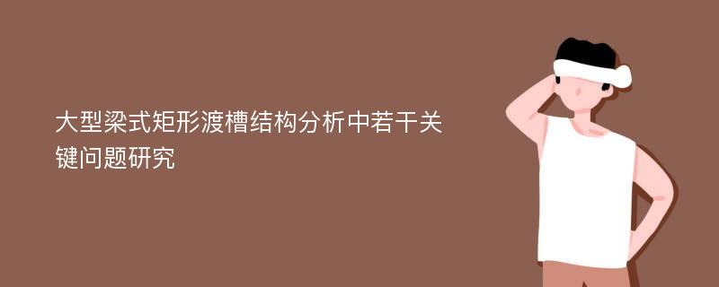 大型梁式矩形渡槽结构分析中若干关键问题研究