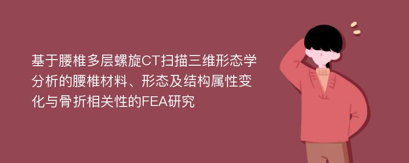 基于腰椎多层螺旋CT扫描三维形态学分析的腰椎材料、形态及结构属性变化与骨折相关性的FEA研究