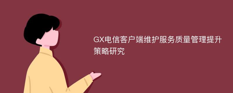 GX电信客户端维护服务质量管理提升策略研究