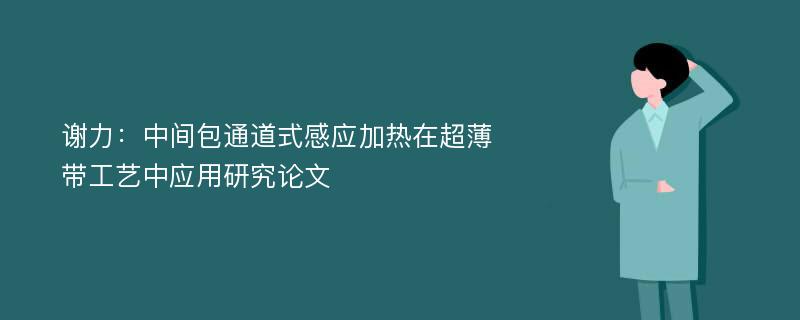 谢力：中间包通道式感应加热在超薄带工艺中应用研究论文