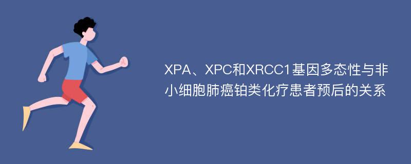 XPA、XPC和XRCC1基因多态性与非小细胞肺癌铂类化疗患者预后的关系