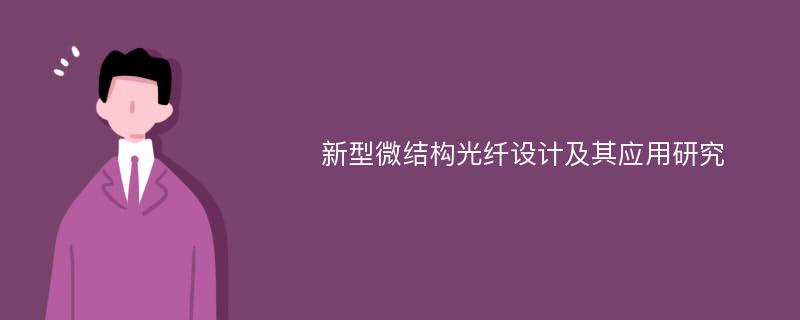 新型微结构光纤设计及其应用研究