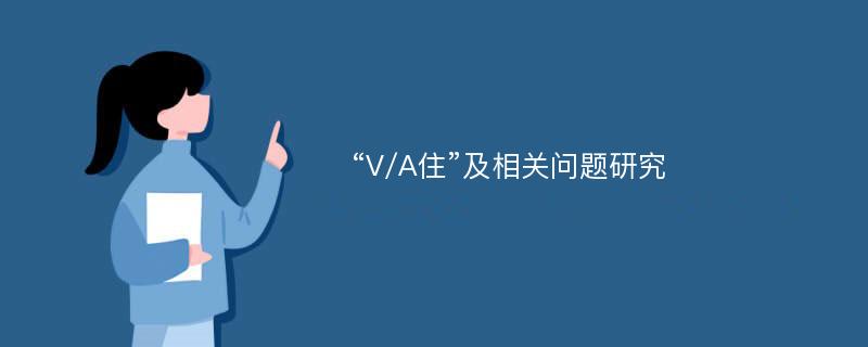 “V/A住”及相关问题研究