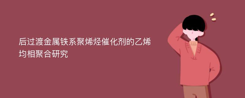 后过渡金属铁系聚烯烃催化剂的乙烯均相聚合研究