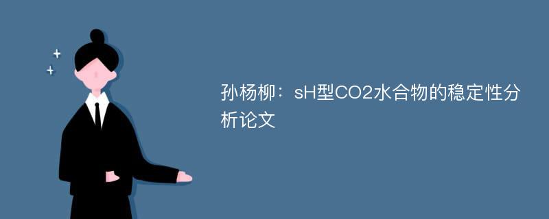 孙杨柳：sH型CO2水合物的稳定性分析论文