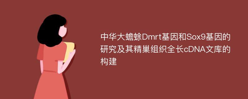 中华大蟾蜍Dmrt基因和Sox9基因的研究及其精巢组织全长cDNA文库的构建