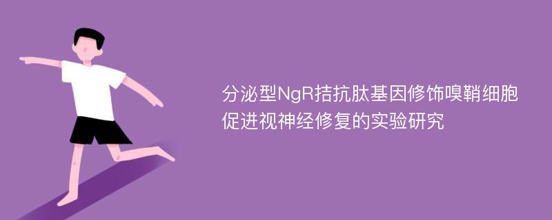 分泌型NgR拮抗肽基因修饰嗅鞘细胞促进视神经修复的实验研究