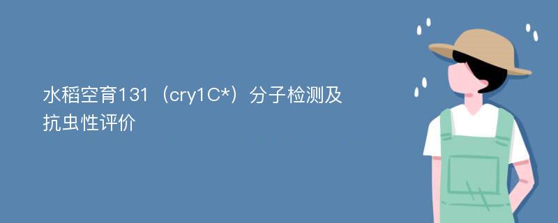 水稻空育131（cry1C*）分子检测及抗虫性评价