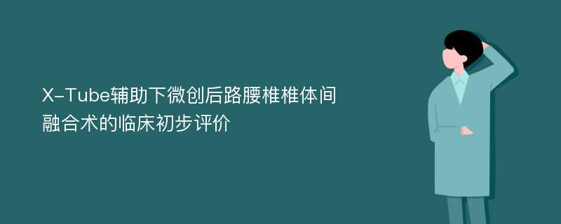 X-Tube辅助下微创后路腰椎椎体间融合术的临床初步评价