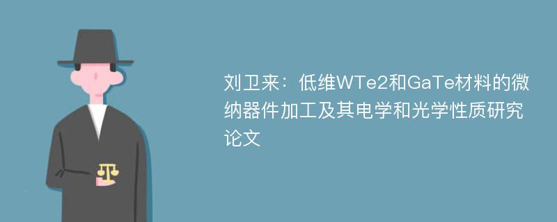 刘卫来：低维WTe2和GaTe材料的微纳器件加工及其电学和光学性质研究论文