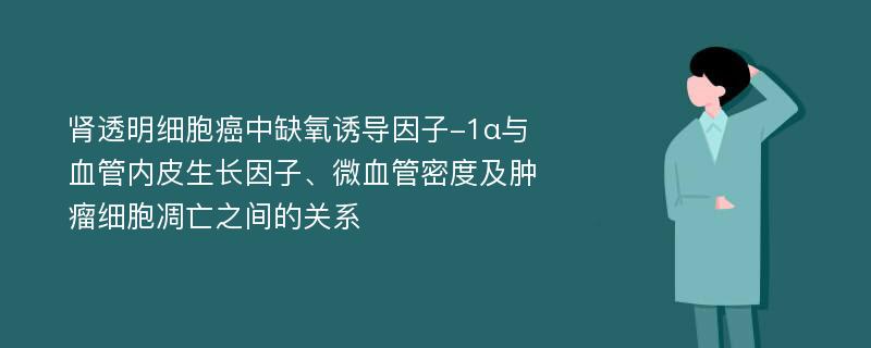 肾透明细胞癌中缺氧诱导因子-1α与血管内皮生长因子、微血管密度及肿瘤细胞凋亡之间的关系