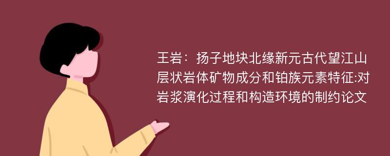 王岩：扬子地块北缘新元古代望江山层状岩体矿物成分和铂族元素特征:对岩浆演化过程和构造环境的制约论文