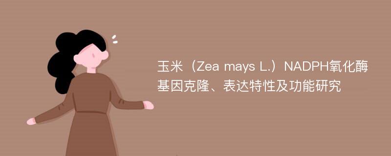 玉米（Zea mays L.）NADPH氧化酶基因克隆、表达特性及功能研究