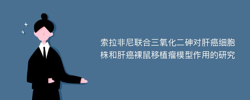 索拉非尼联合三氧化二砷对肝癌细胞株和肝癌裸鼠移植瘤模型作用的研究