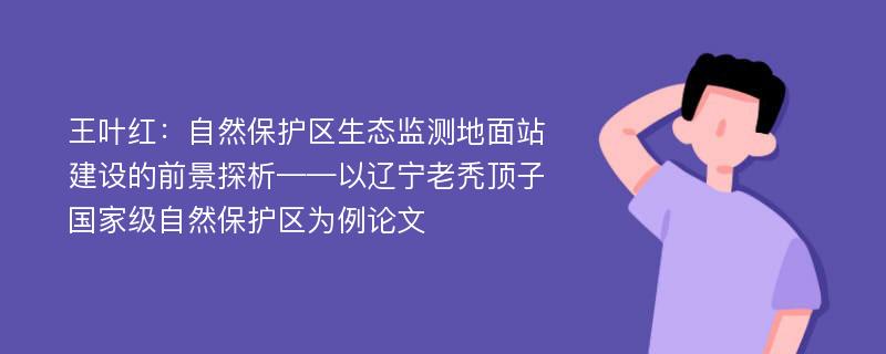 王叶红：自然保护区生态监测地面站建设的前景探析——以辽宁老秃顶子国家级自然保护区为例论文