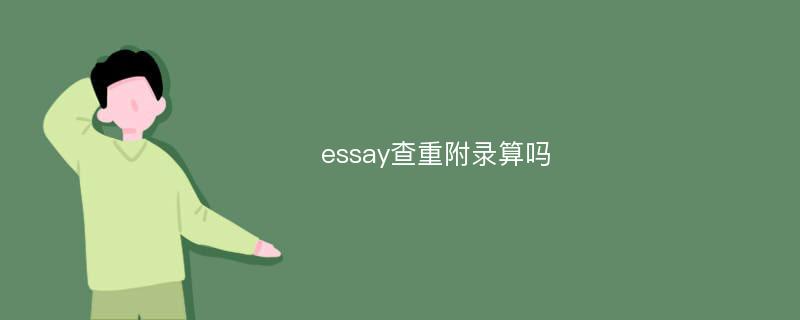 essay查重附录算吗