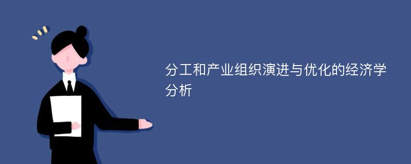 分工和产业组织演进与优化的经济学分析