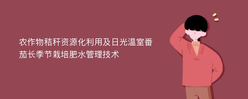 农作物秸秆资源化利用及日光温室番茄长季节栽培肥水管理技术