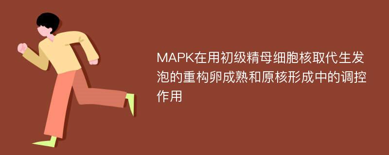 MAPK在用初级精母细胞核取代生发泡的重构卵成熟和原核形成中的调控作用