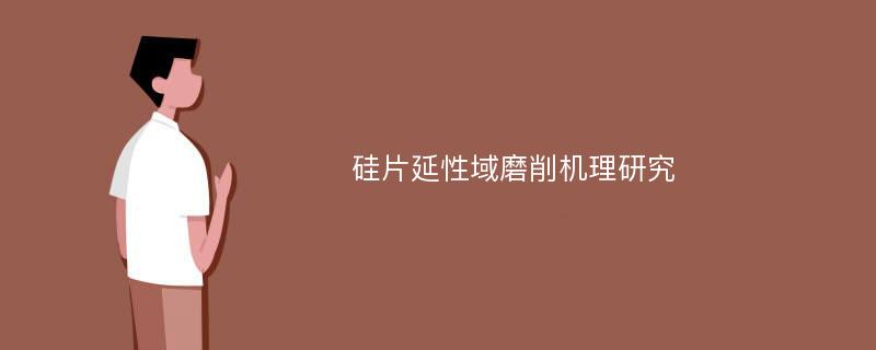 硅片延性域磨削机理研究